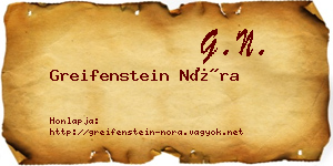 Greifenstein Nóra névjegykártya