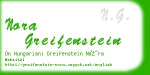 nora greifenstein business card